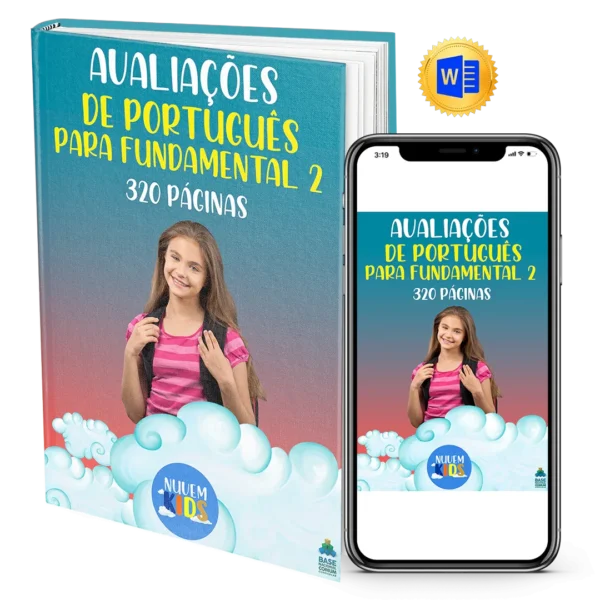 <b>320 Avaliações de Português Editáveis</b> para o Fundamental 2